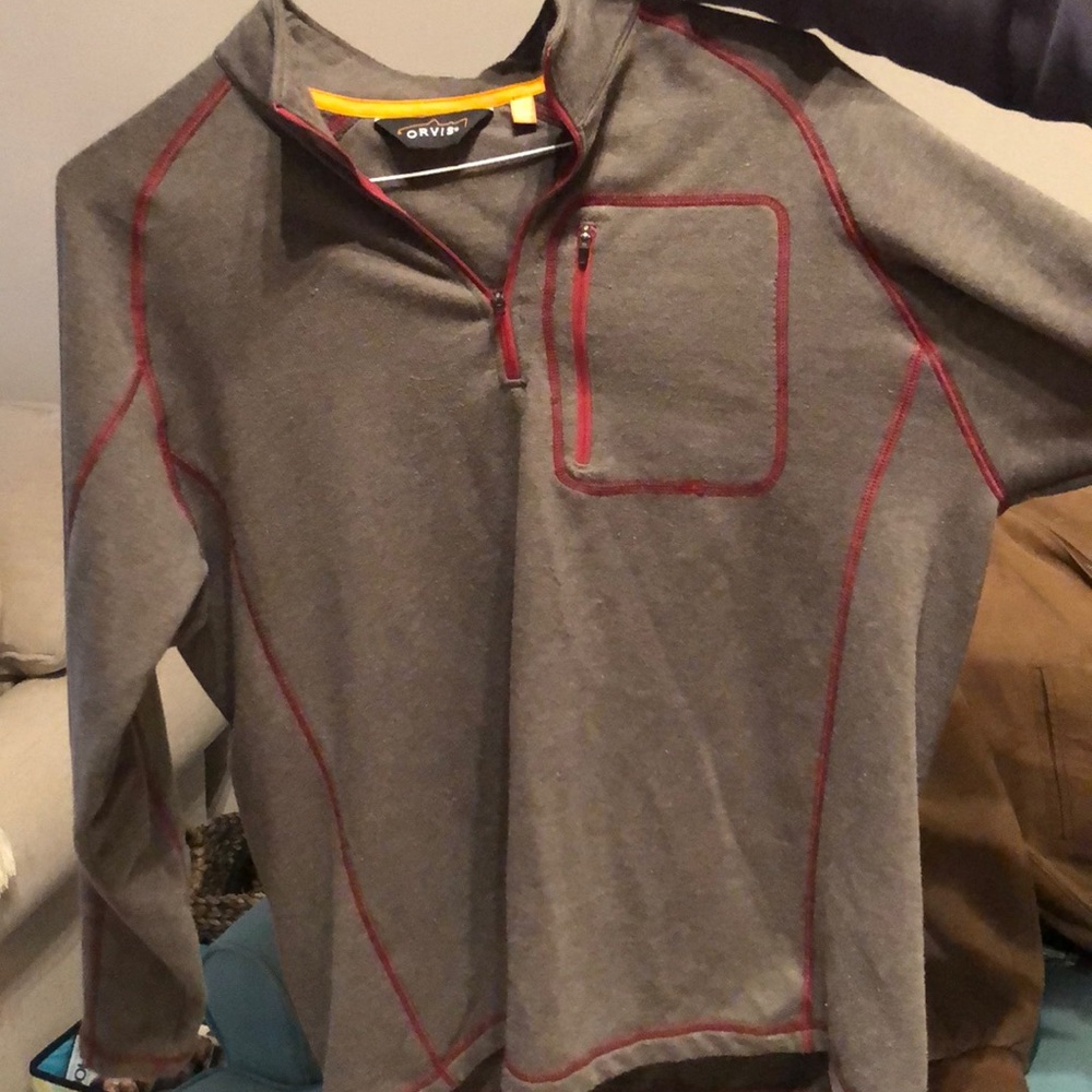 Orvis large men’s zip up pullover